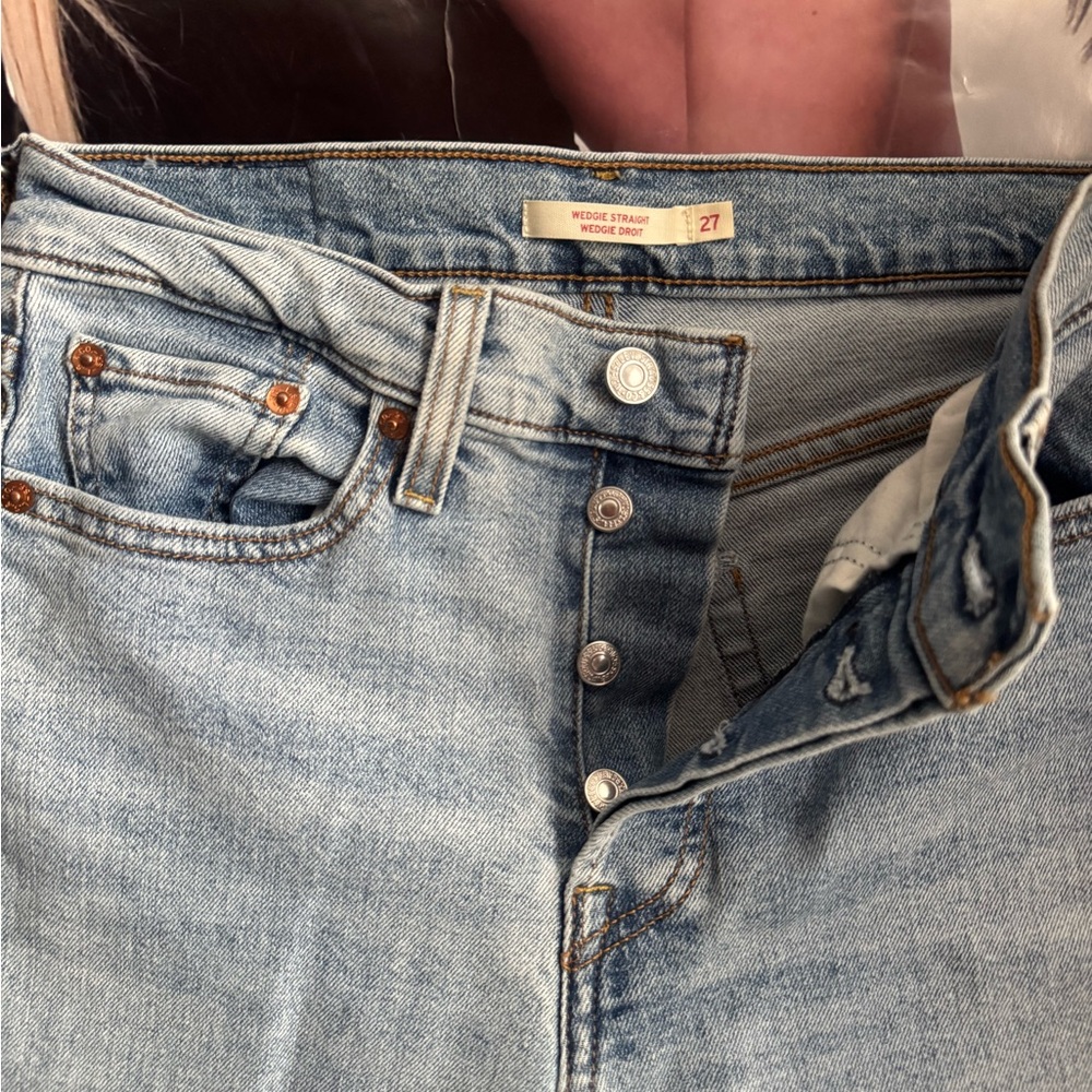 Levi's Light Blue Distressed High Rise Jeans - Picture 2 of 8